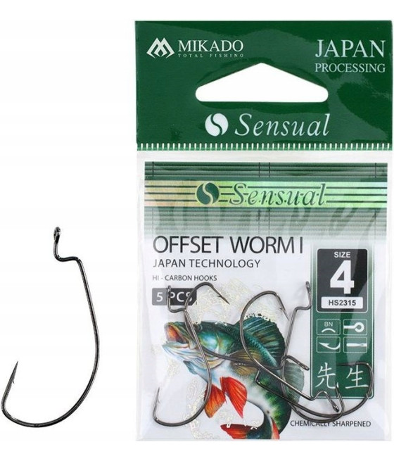 Haczyk MIKADO Sensual Offset WORM I 4/0 5szt