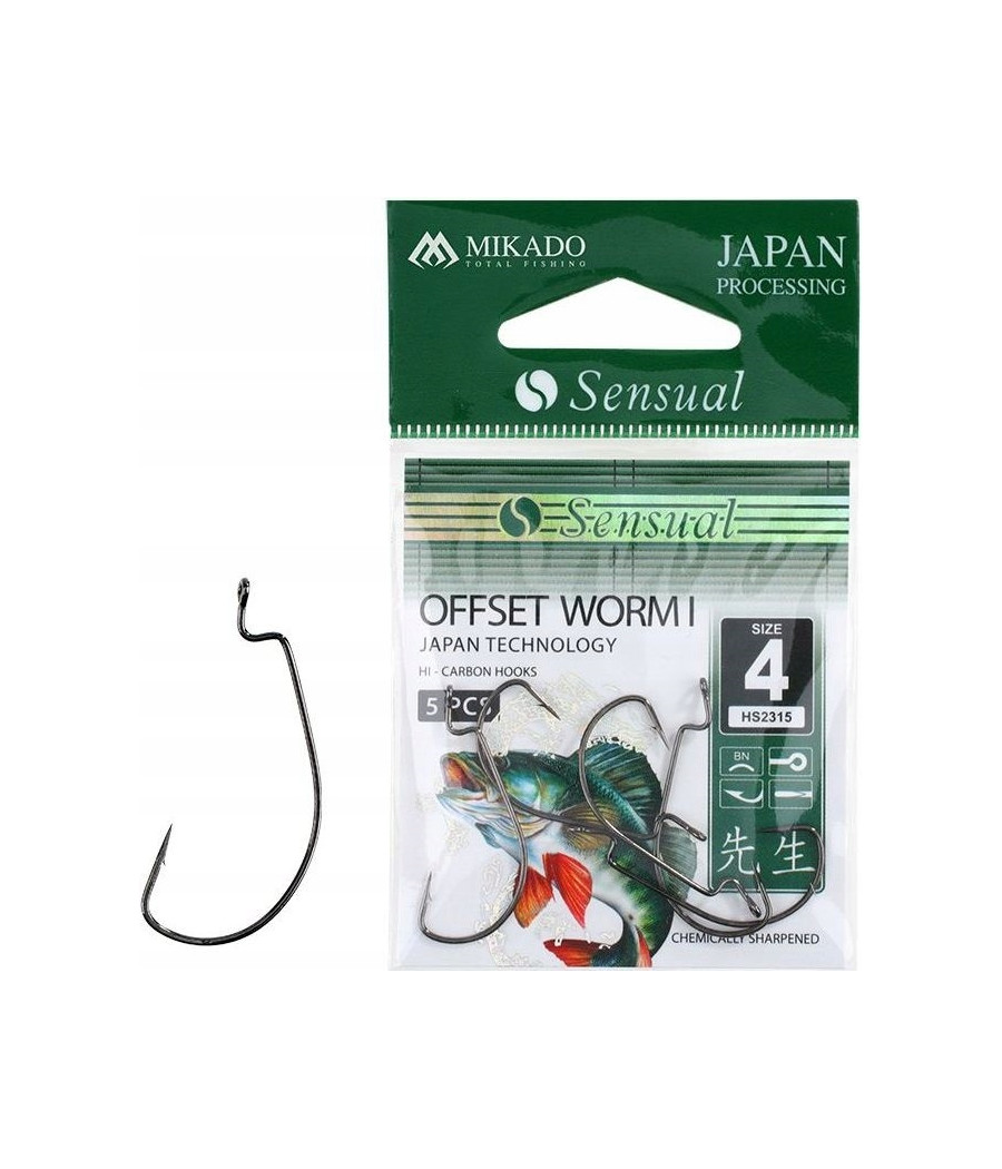 Haczyk MIKADO Sensual Offset WORM I 4/0 5szt Haczyk MIKADO Sensual Offset WORM I 4/0 5szt
