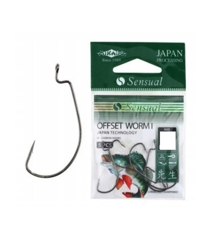 Haczyki Mikado Sensual Offset Worm I 5/0 BN 5szt