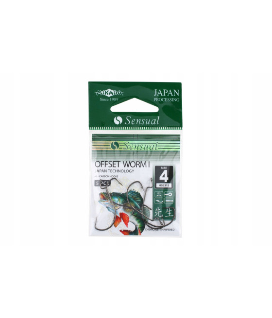 Haczyki Mikado Sensual Offset Worm I 5/0 BN 5szt