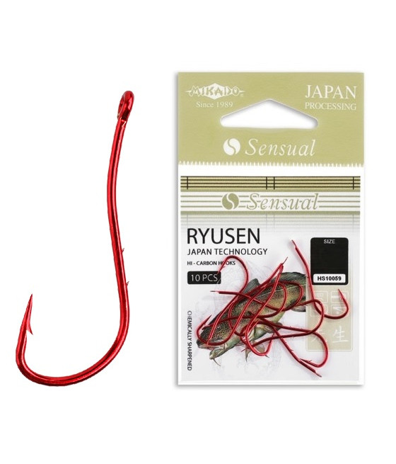Haczyki Mikado Sensual Ryusen nr. 1 Kolor Czerwony 10 szt