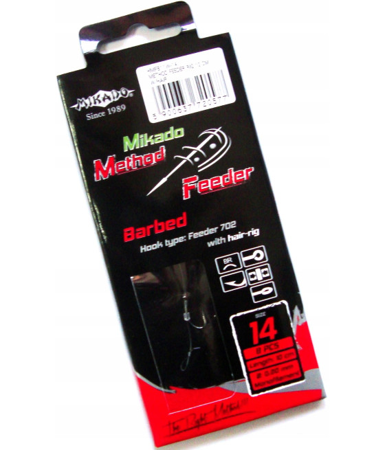 Przypony włosowe Mikado Method Feeder HMFB11W na żyłce. 10 cm - 8 szt