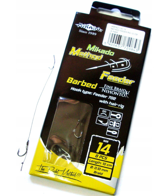 Przypon Mikado Method Feeder 0.10mm nr 14 - Pętla - 8 szt
