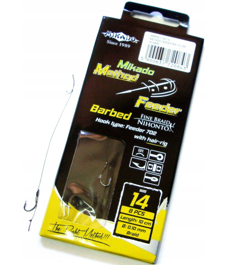 Przypon Mikado Method Feeder 0.10mm nr 14 - Pętla - 8 szt