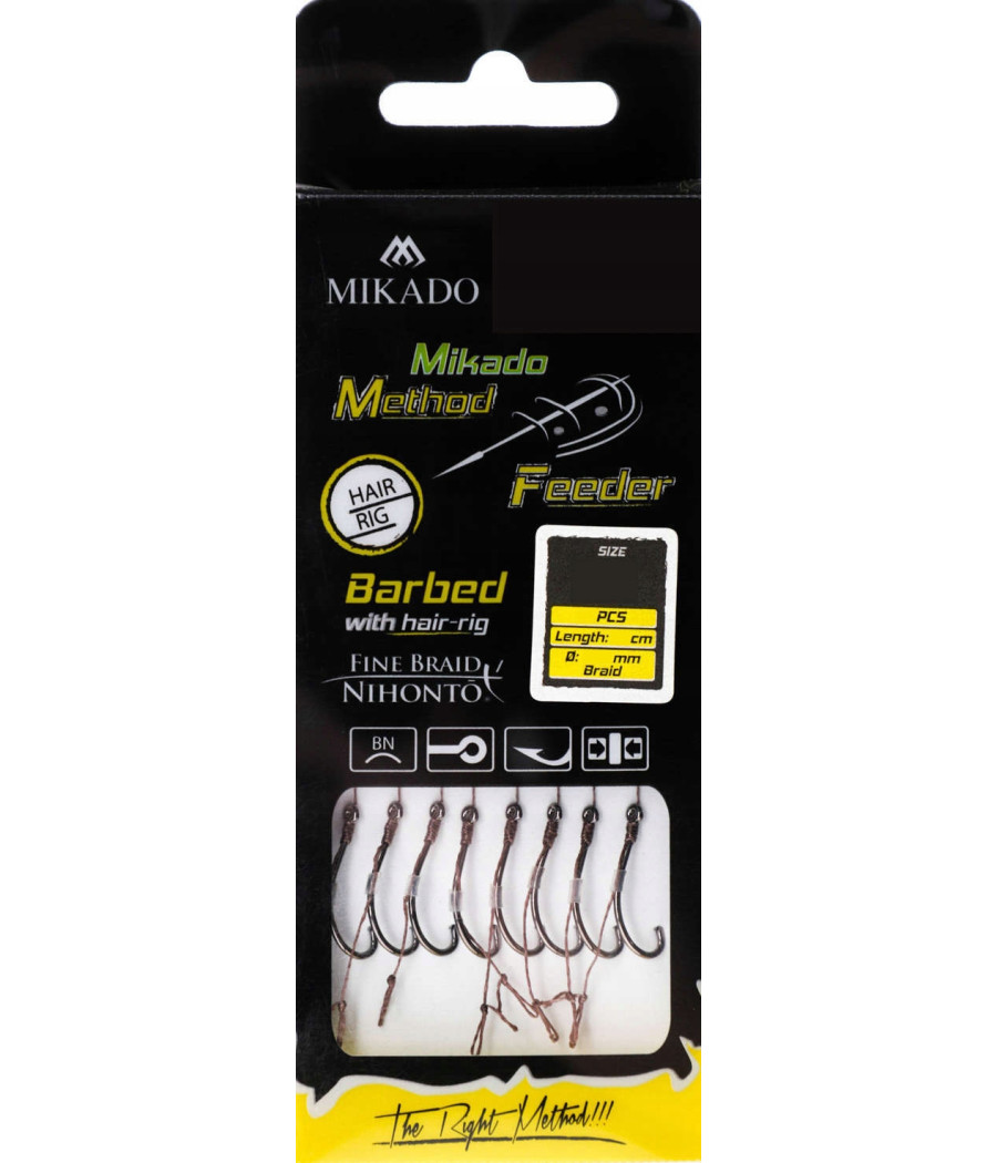Przypon Mikado Method Feeder 0.10mm nr 14 - Pętla - 8 szt