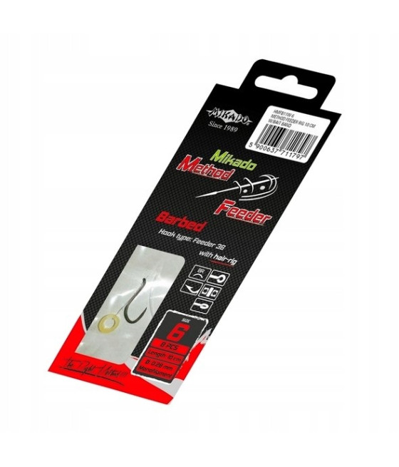 Mikado Method Feeder Rig W/Bait Band r 10 / 10 cm / 0.23 mm - 8 szt