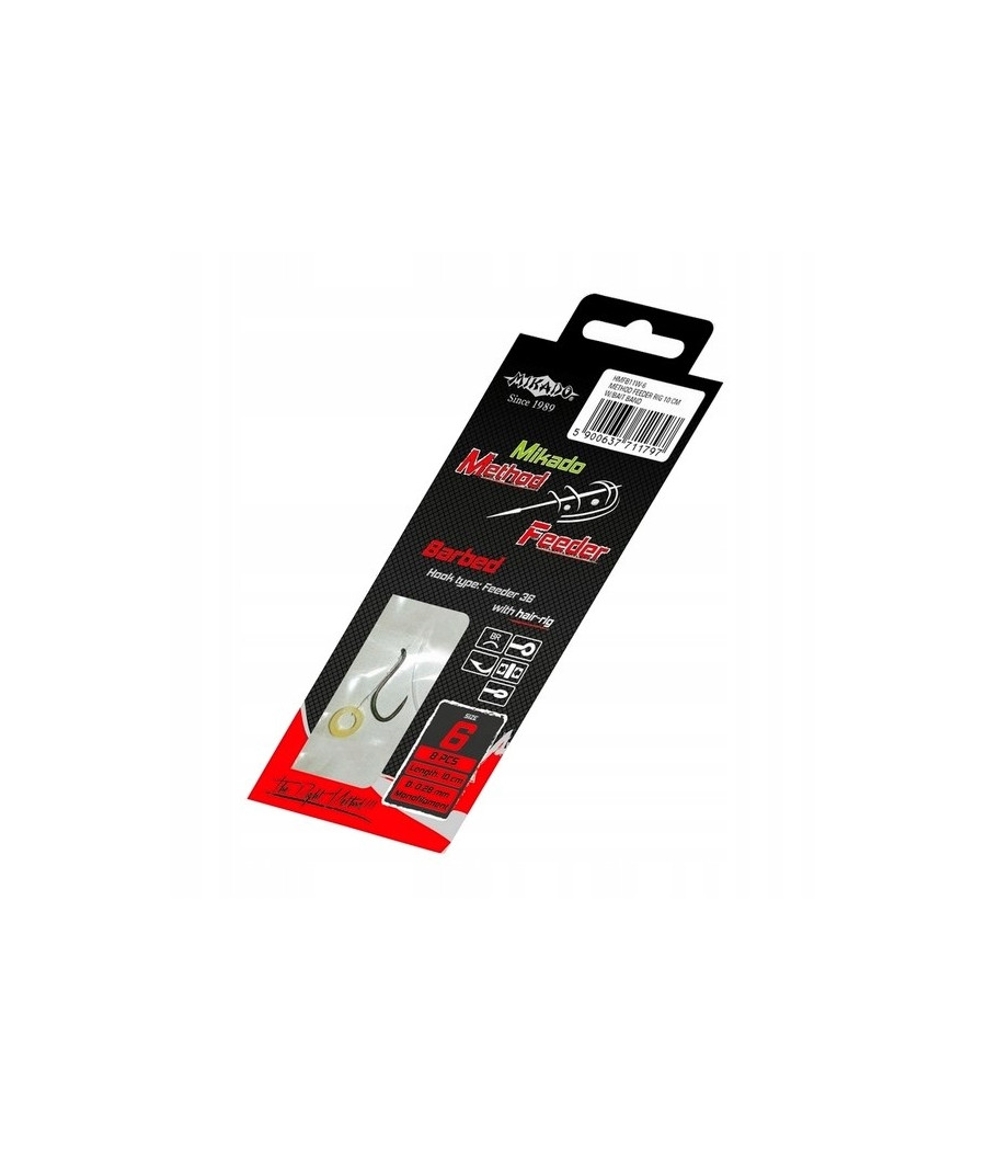 Mikado Method Feeder Rig W/Bait Band r 10 / 10 cm / 0.23 mm - 8 szt