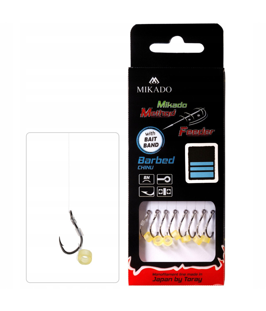 Przypon do Method Feeder - haczyk z gumką 10cm rozm 4 / 0,28 mm - 8 szt