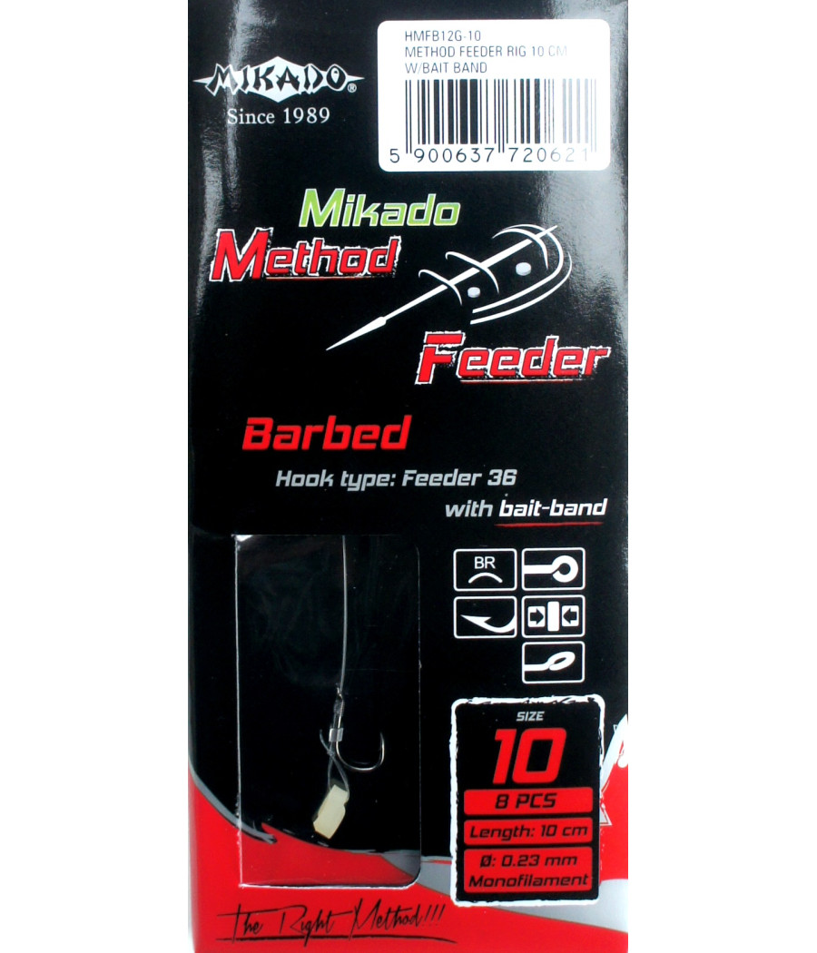 Przypony 12G Mikado Method (żyłka) Gumka Nr12