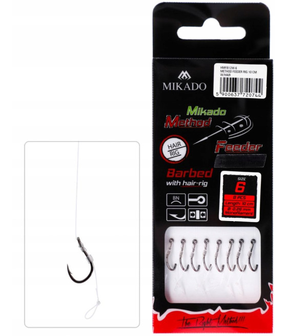 PRZYPON METHOD FEEDER Z WŁOSEM HAK 18/0,18m MIKADO