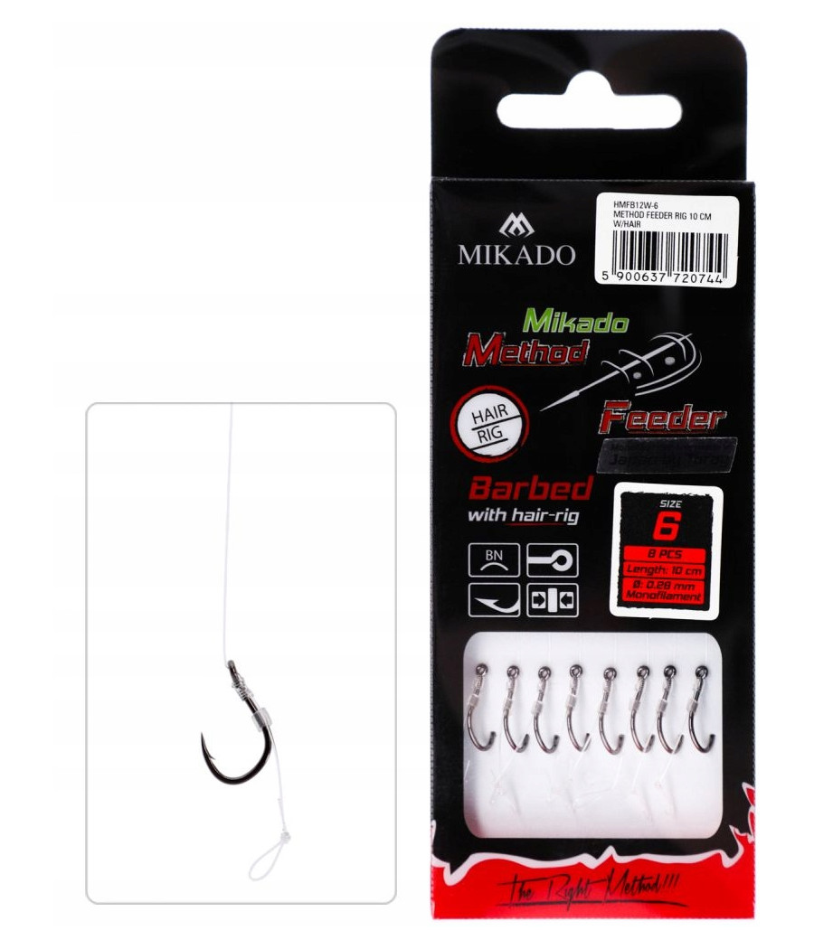 PRZYPON METHOD FEEDER Z WŁOSEM HAK 18/0,18m MIKADO PRZYPON METHOD FEEDER Z WŁOSEM HAK 18/0,18m MIKADO