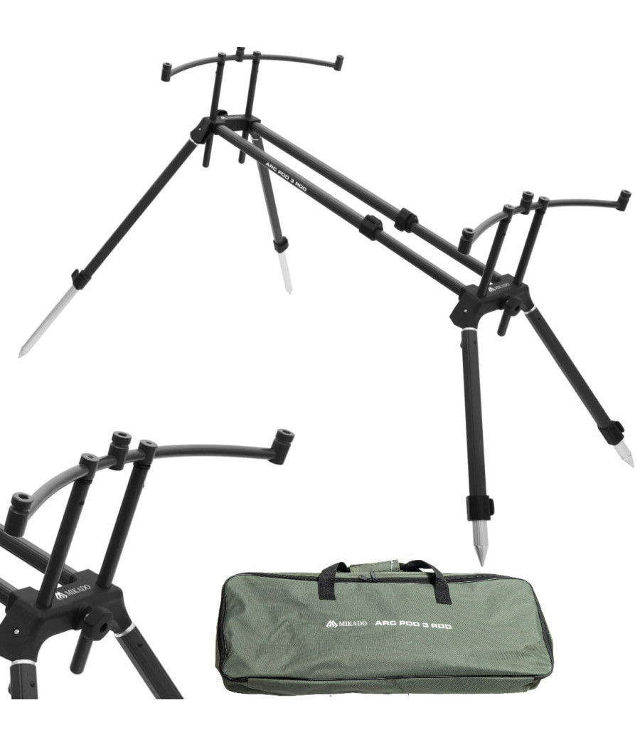 Rod Pod Mikado Bent Pod na 3 wędki podparty na 4 nogach