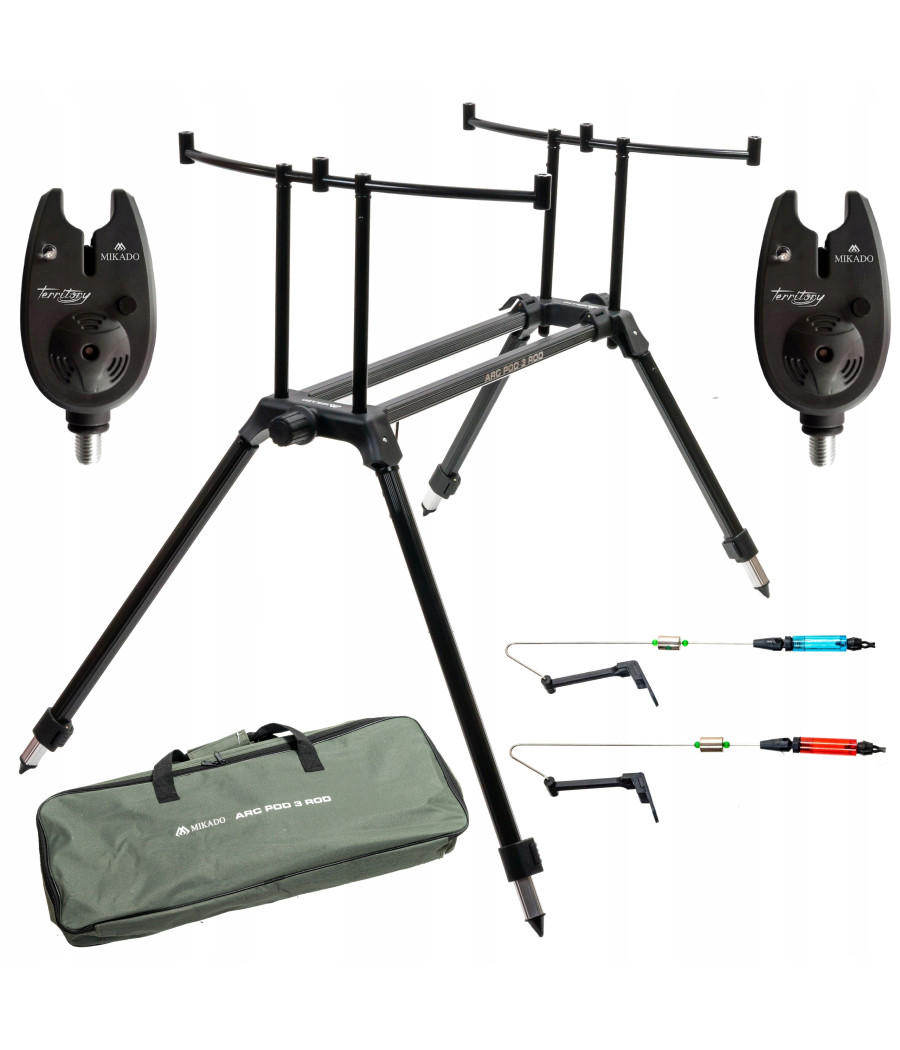 Rod Pod Mikado Bent Pod na 3 wędki podparty na 4 nogach
