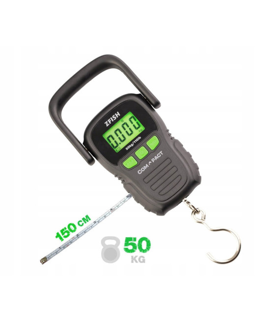 Waga Wędkarska z Miarką Karpiowa Elektroniczna 50kg Hakowa ZFISH Compact