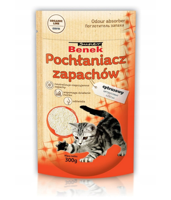 Super Benek Pochłaniacz Zapachów Kota Cytrusy 300g