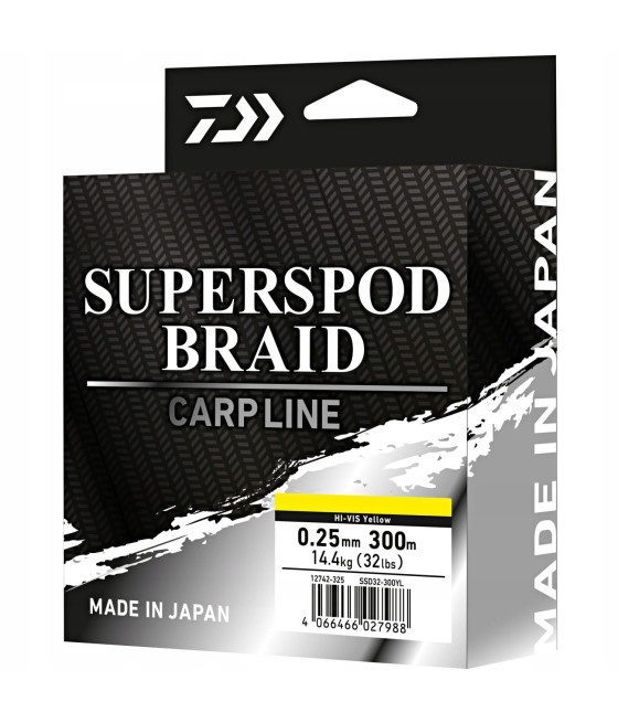 Daiwa Plecionka Superspod 0.25mm/300m - Żółta