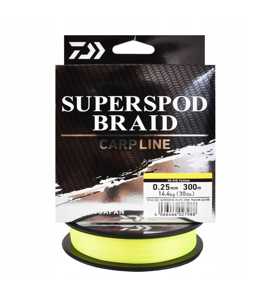 Daiwa Plecionka Superspod 0.25mm/300m - Żółta