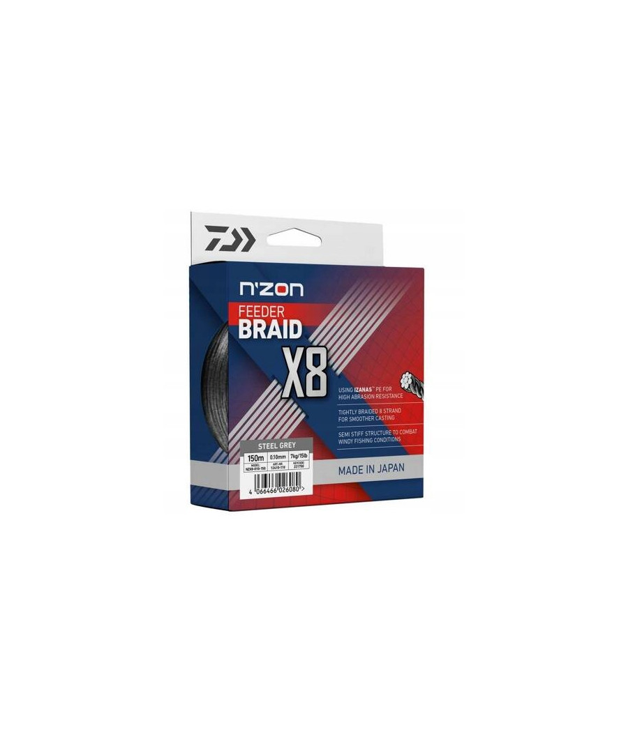 DAIWA PLECIONKA N'ZONE X8 0,12MM 150M STEEL GREY