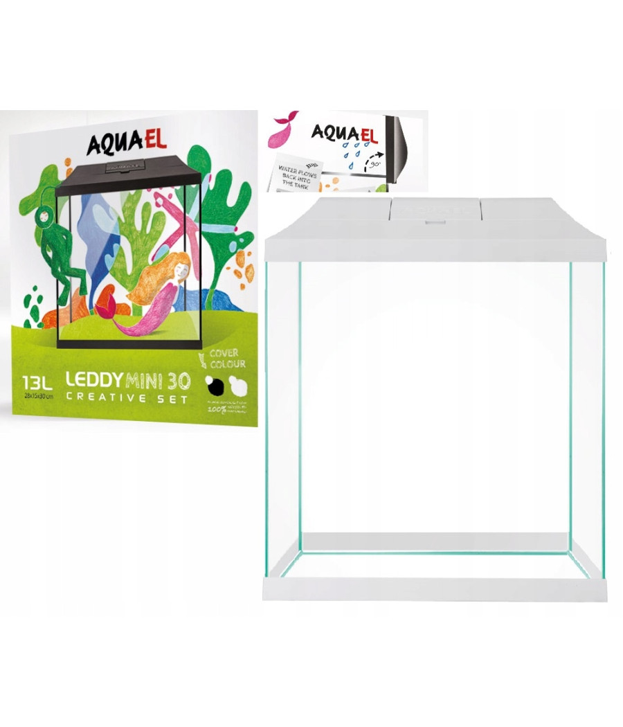 Aquael Akwarium Z pokrywą Leddy Mini 30 biały 13L