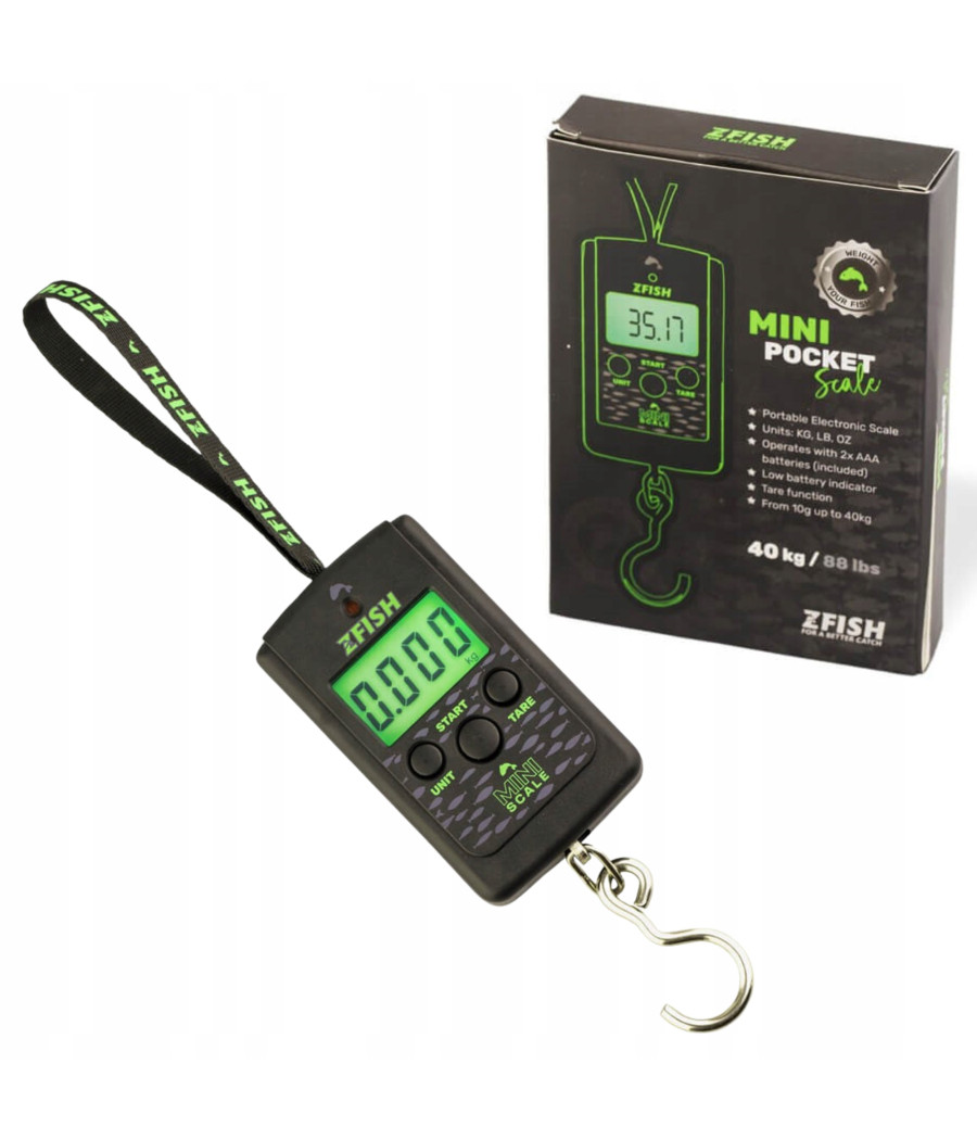 Waga Wędkarska Elektroniczna do 40kg Hakowa ZFISH Mini Scale Waga Wędkarska Elektroniczna do 40kg Hakowa ZFISH Mini Scale
