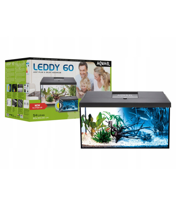 Zestaw akwariowy Aquael Leddy 60 Day&Night 60 x 30 x 30 cm czarny