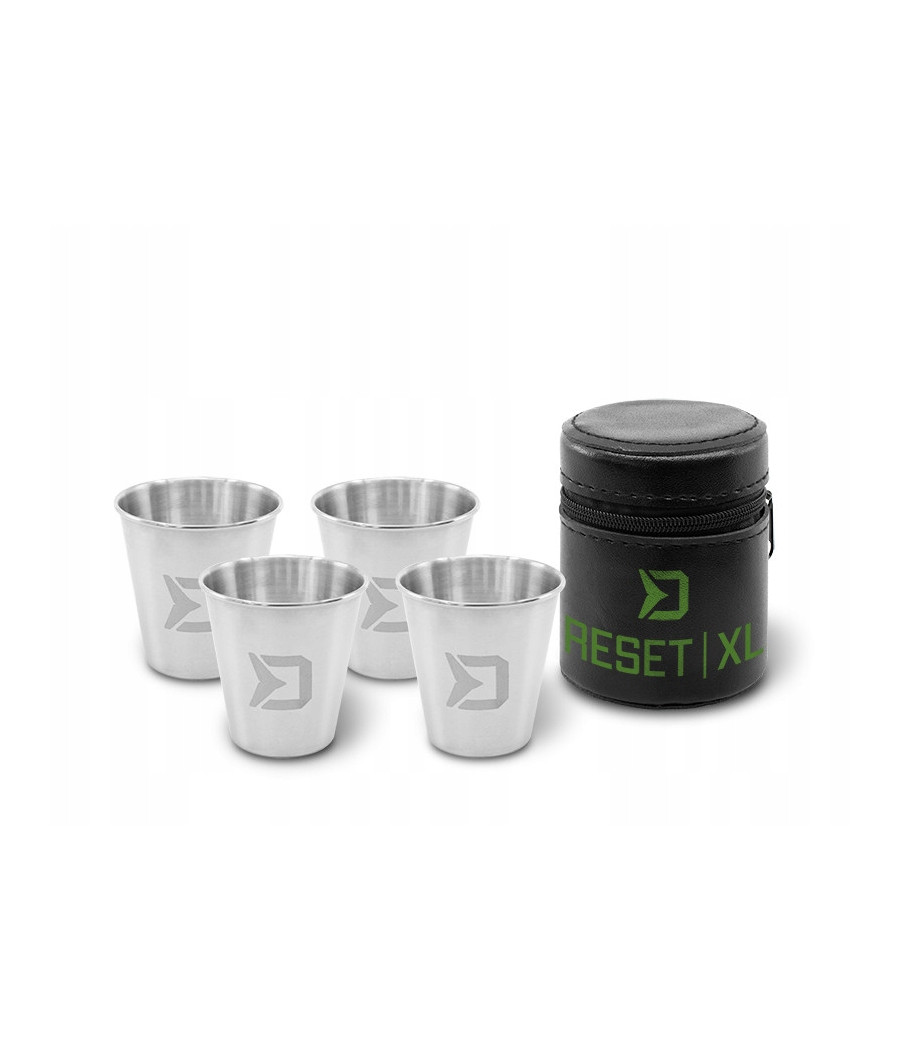 Zestaw kieliszków ze stali nierdzewnej Delphin RESET XL 4v1 70 ml