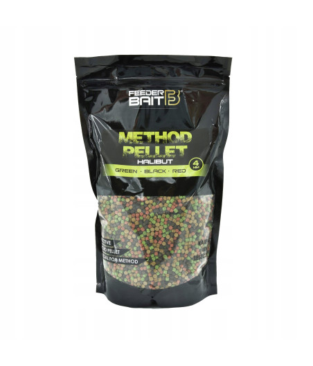 Feeder Bait Pellet Halibut Green BlackRed 4mm 800g