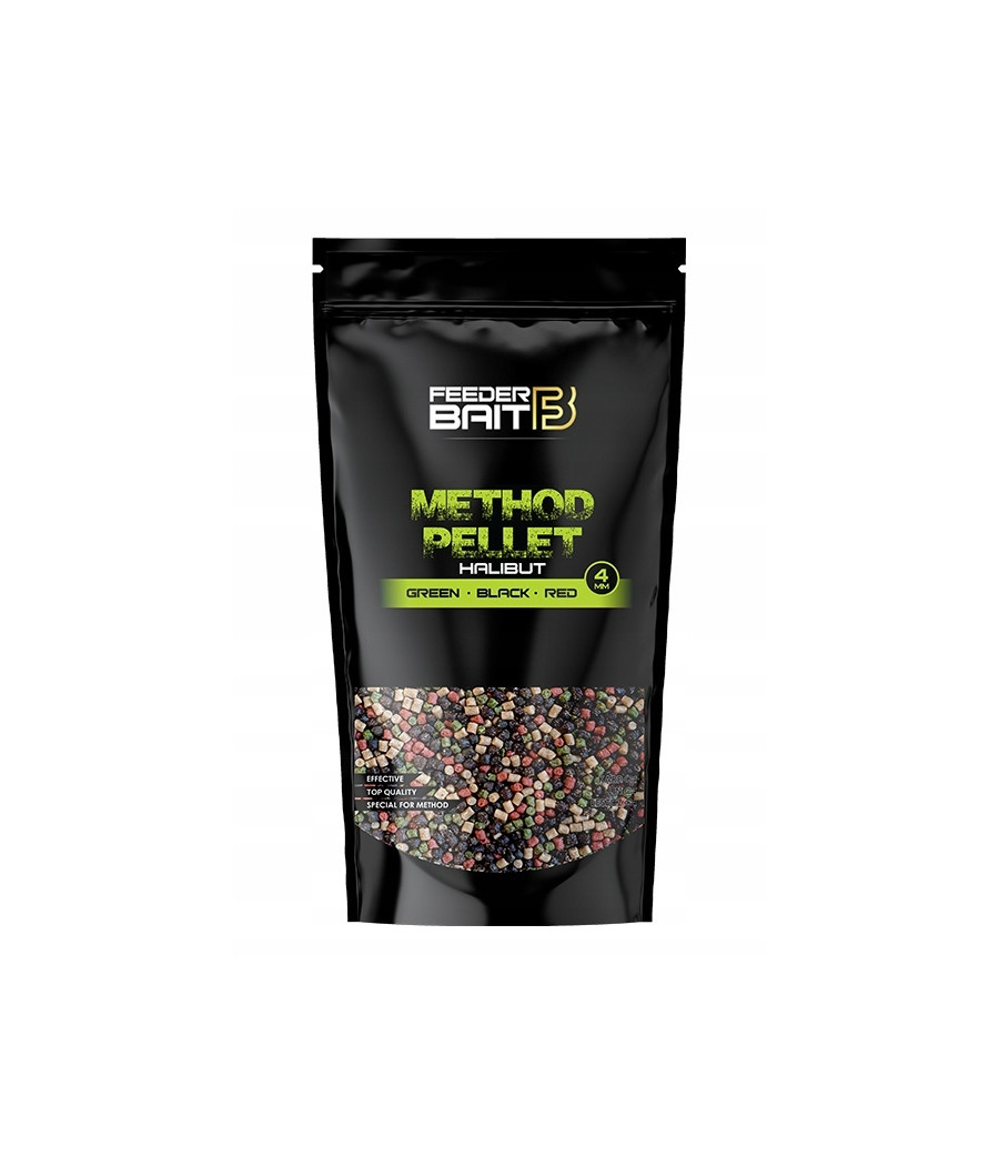 Feeder Bait Pellet Halibut Green BlackRed 4mm 800g