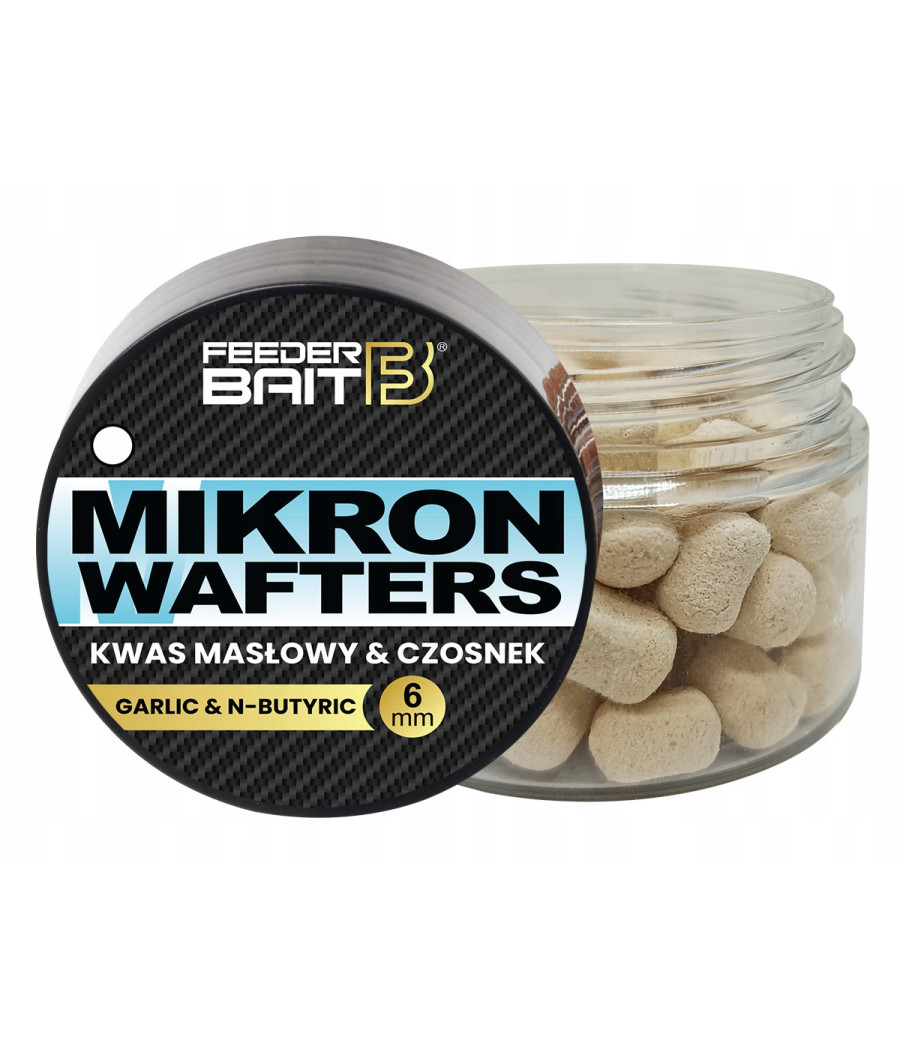 Mikron Wafters 6mm 25ml Feeder Bait - Kwas Masłowy & Czosnek Mikron Wafters 6mm 25ml Feeder Bait - Kwas Masłowy & Czosnek