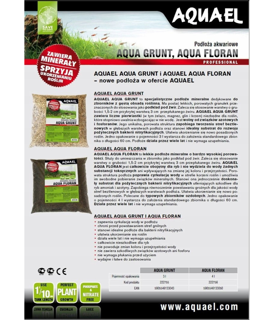 Żwirek naturalne 1,25 kg 0,4-0,7 mm Aquael