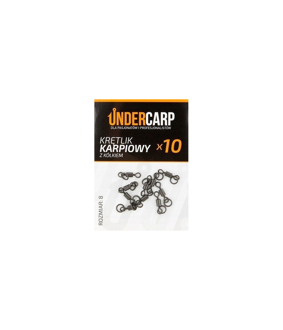 UnderCarp Krętlik karpiowy z kółkiem 8 W opakowaniu 10 sztuk UnderCarp Krętlik karpiowy z kółkiem 8 W opakowaniu 10 sztuk