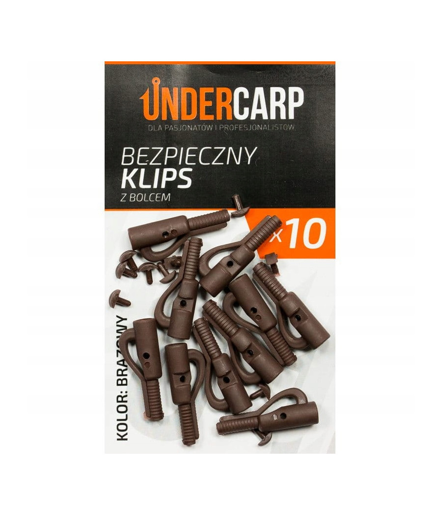Undercarp Bezpieczny klips brązowy z bolcem Undercarp Bezpieczny klips brązowy z bolcem