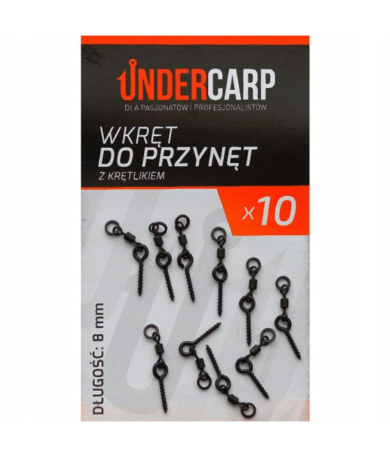 UNDERCARP Wkręt do przynęt z krętlikiem 8 mm.